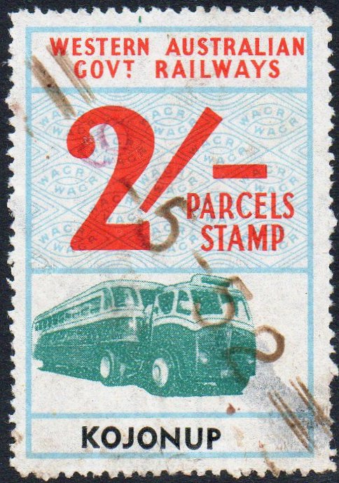 Western Australia Railway Parcels Stamps First Issue register shifts